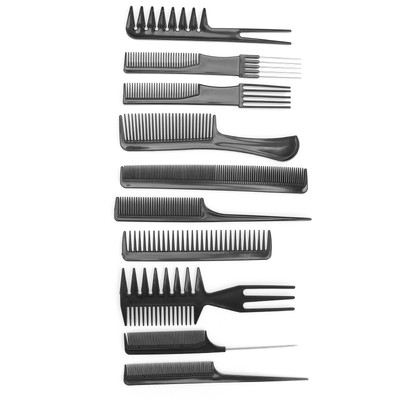 10tlg Profi Haarstyling Kamm Set leicht zu greifen nicht leicht zu verrutschen Kunststoff