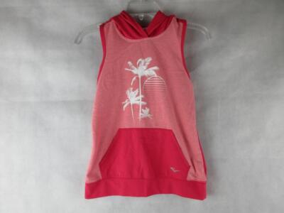 EVERLAST PULLOVER SLEEVELESS KANGAROO POCKET HOODIE TOP PINK/RED GIRL'S L14  EUC