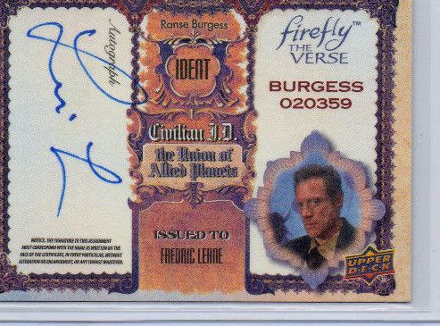 Firefly The Verse - Autograph Sketch & Patch Card Selection NM Upper Deck 2015 - Picture 8 of 21