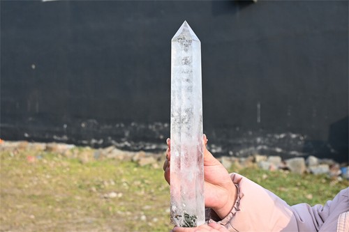 1.19kg Natural Clear quartz Obelisk Quartz Crystal Wand Point Reiki Heal WA593 - Picture 3 of 13