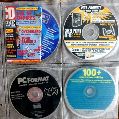 PC Demo DVDs 8 gemischte Spiele und Utilities Dos Win 95 98 XP