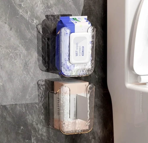 Kitchen Wipes Storage Box, Wall-Mounted Tissue Box, for Bathroom Kitchen Toilet - Picture 4 of 6
