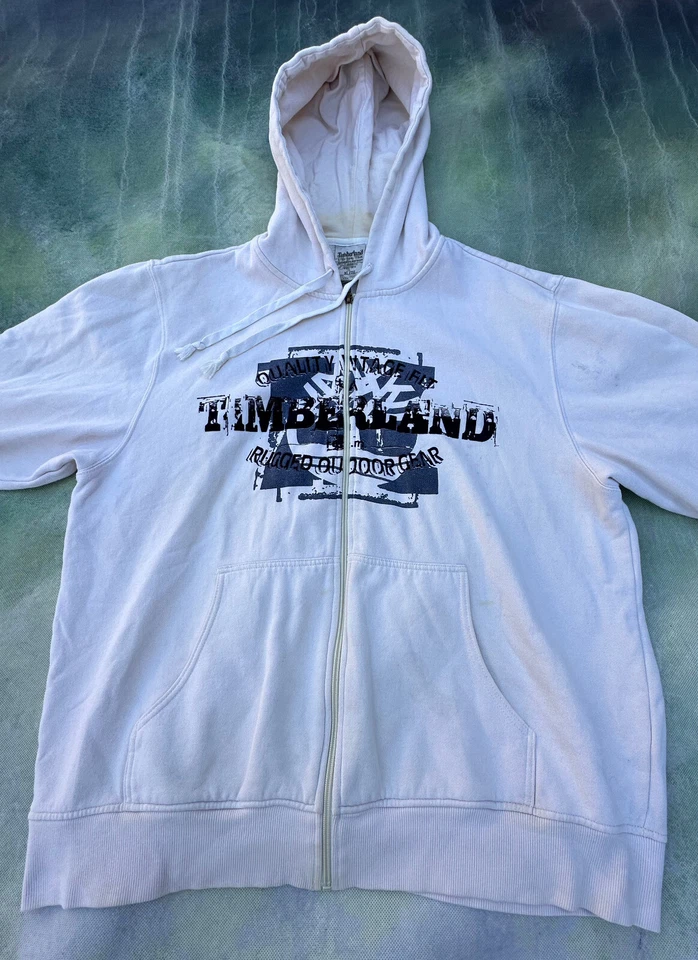 Sudadera con capucha Timberland vintage con cremallera completa para hombre talla XL. Foto 2 de 4
