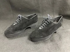 Vintage Yves Saint Laurent Black Suede Oxford Type Women Size 6.5
