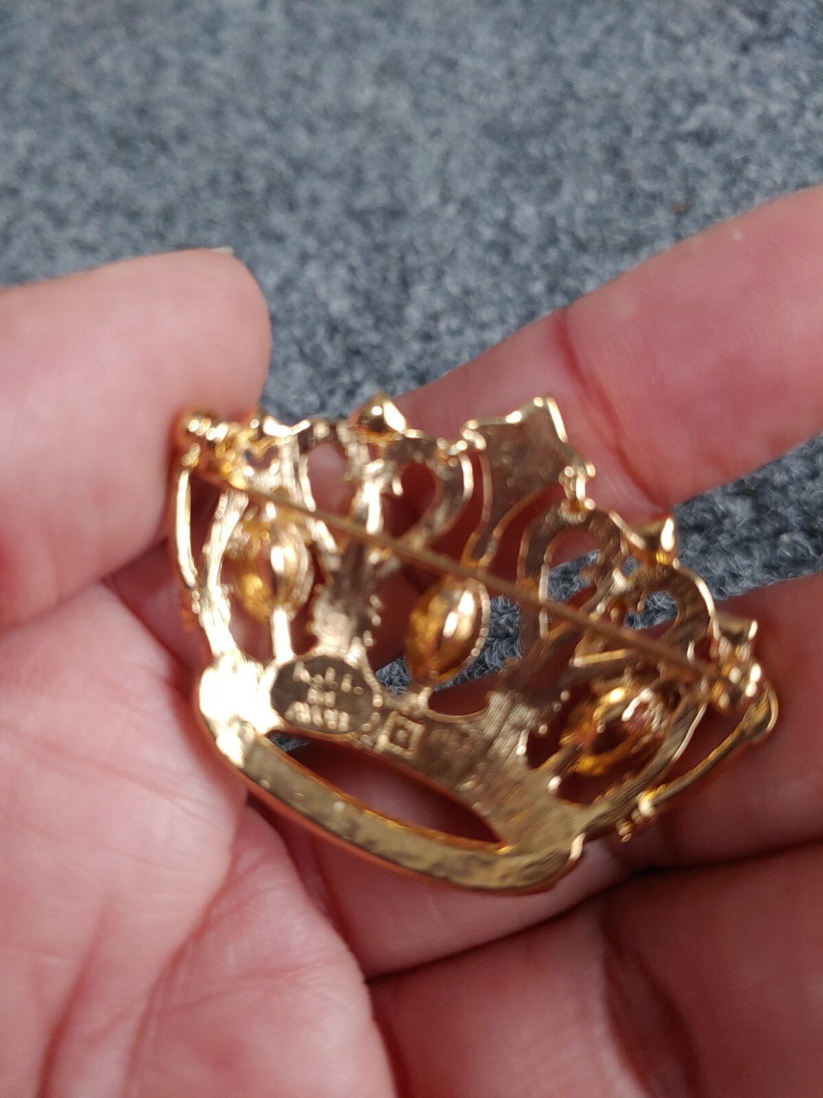 Beautiful vtg KJL for Avon rhinestone crown  gold… - image 3