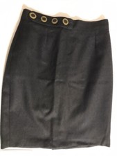 Minigonna Invernale con bottoni finti colore nero, tg. 42. Tessuto sartoriale