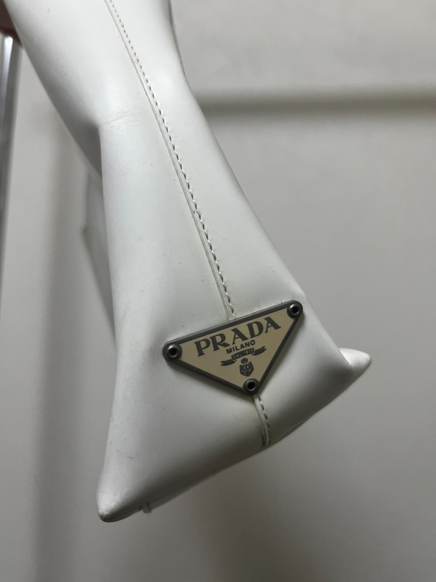 Vintage White Prada Bag Clear Lucite Handles | eBay