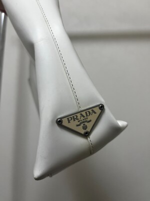 Vintage White Prada Bag Clear Lucite Handles | eBay