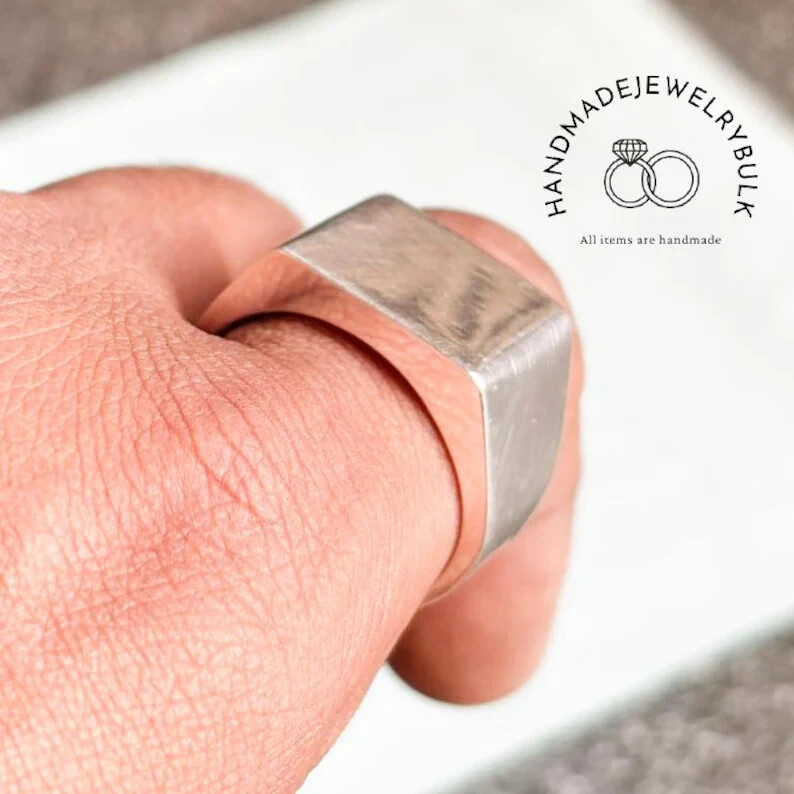 925 Sterling Silver Signet Ring Square Signet Ring Men 925 Sterling Silver Signet Ring Square Signet Ring Men