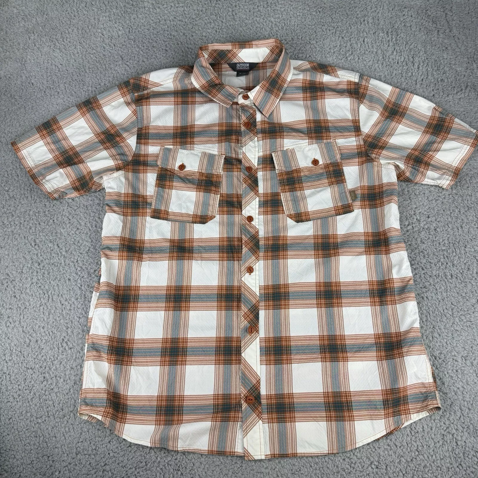 outdoor-research wanderer nylon plaid short sleeve pockets shirt
