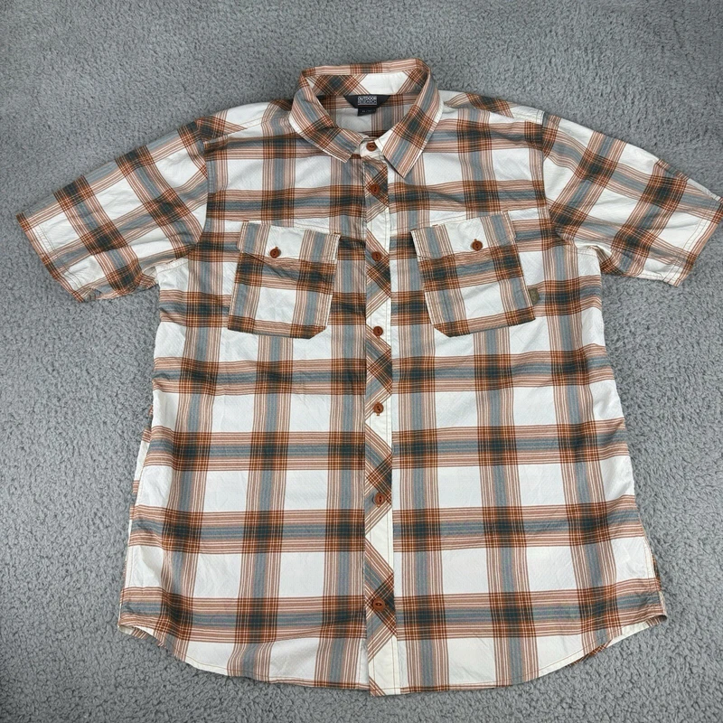 outdoor-research wanderer nylon plaid short sleeve pockets shirt