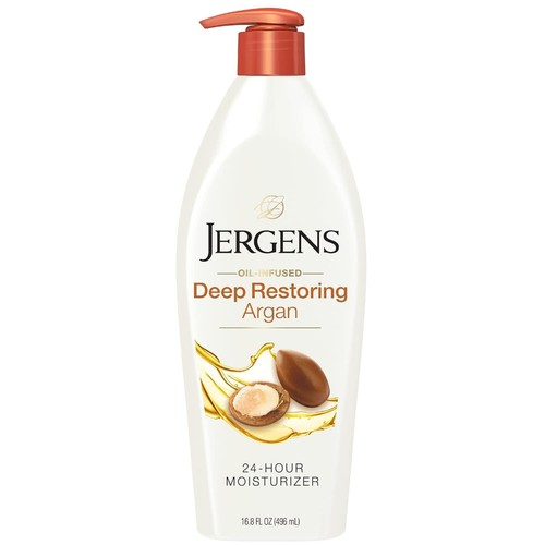 Jergens Deep Restoring Argan Oil Moisturizer Hand and Body Lotion 16.8 oz