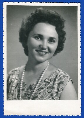 Beautiful Pretty Girl, Woman Nice Dress, Short Haircut Soviet Era, Vintage Photo