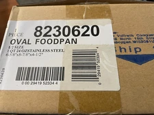 Vollrath 8230620 Miramar 1 Qt. Decorative Stainless Steel Half Oval Food Pan