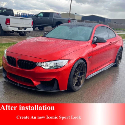 Carbon Fiber Side Skirts Extension Lip Spoiler for BMW F80 M3 F82 F83 M4 2014-19 - Foto 11 di 11