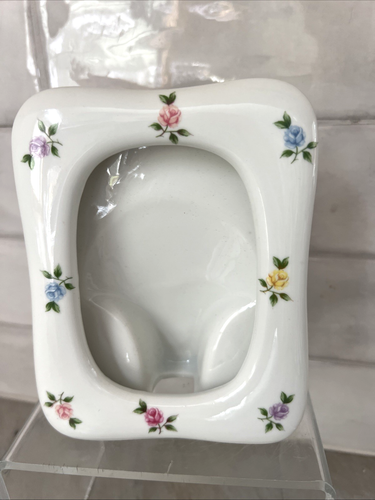 Vintage Takahashi white and floral ceramic Small rectangular frame 3.5x3"
