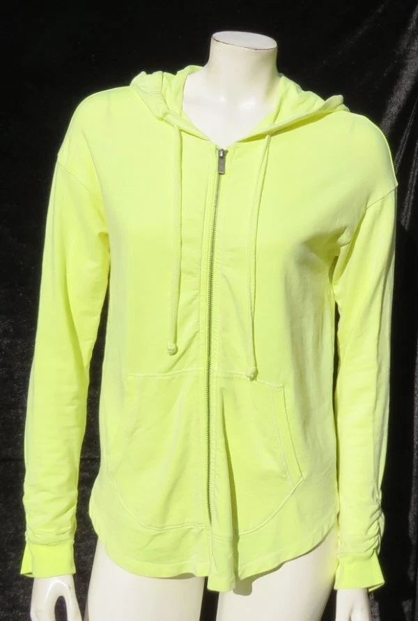 SPLENDID USA Women'S M Neon Yellow Hoodie Full Zip Jacket Top Super Soft  EUC | eBay
