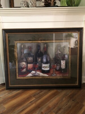 REDUCED LOWER. wine picture with professional matting ---------REDUCED AGAIN
