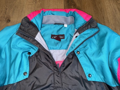 Vtg Nevica Ski Suit One Piece Snowsuit Snow Bib Apres Full Zip 1980s Womens 10 - Picture 6 of 24