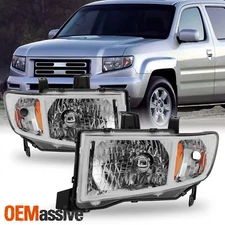 Fits 06-14 Honda Ridgeline  Replacement Clear Headlights Left + Right Headlamps