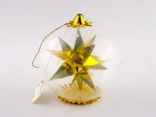 Vintage Strawbridge and Clothier Gold Star Christmas Ball Ornament with Tag VG