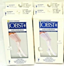 Jobst Anti-Embolism Thigh High Closed Toe Stocking White USA Made