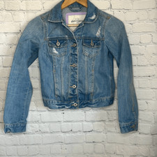 Abercrombie Kids Light Wash Slightly Distressed Jean Denim Jacket size xl LOOK