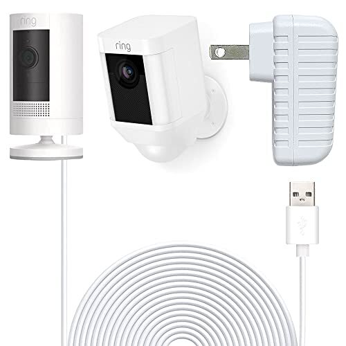 16Ft Charging Cable with Adapter for Ring Camera,Ring Power Cord for Ring Sti... - Picture 1 of 5