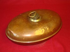Vintage REIN KUPFER Copper Carriage Bed Warmer Hot Water Bottle Brass Stopper