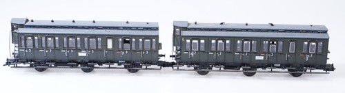 (9103) 2 Roco Personenwagen 3 achsig der DRG: c3 Wpbr 3. Kl. + 2. Kl. | Condition: Gebraucht