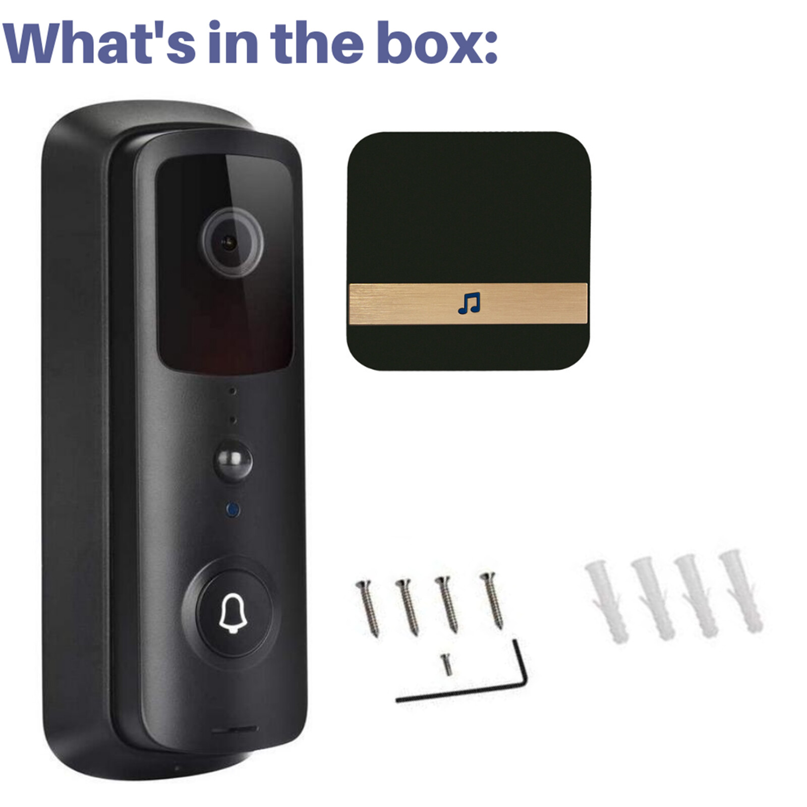 WiFi Ring Doorbell 1080P HD Security Camera Wireless Door Bell Camera w/ Chime c-image