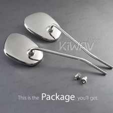 KiWAV mirrors Stan square chrome headlamp side mount fits early BMW R41 R50 R60