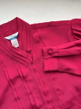 Vintage Ship N Shore Sport Hot Pink Button Up w/Crossover Collar