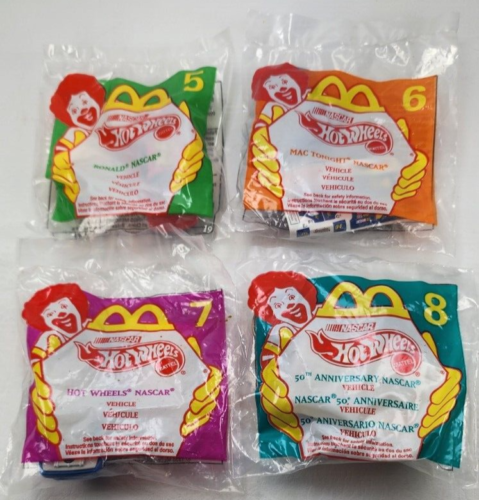 1998 Hot Wheels McDonald's Happy Meal Toys  #5, 6, 7, 8 Unopened Sealed - Afbeelding 1 van 6