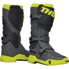 Stivali Grigi Giallo Fluo Snodabili Thor Radial Snodo Caviglia MotoCross Pista