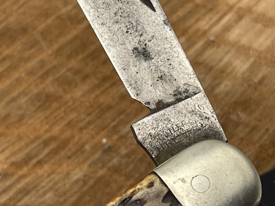 RARE early Vintage Cattaraugus 232390 2 Blade Pen jigged bone Handles--2381.24 - Image 4 of 4