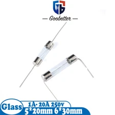 High Quality 5*20mm 6*30mm Fast Blow Glass Fuses Quick Blow 1A-20A 250v With Pin