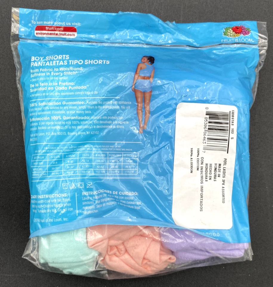 (10) PACOTES DE ROUPAS ÍNTIMAS FEMININAS FRUIT OF THE TEOM 3 SHORTS MASCULINOS POR PACOTE-S, M, L & XL - Imagem 3 de 4