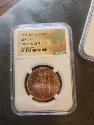 1968 Ireland Penny Coin NGC Genuine 'Lucky Irish Penny '