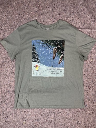 Richard Scarry Busy World Men’s 2XL Green Graphic Crew Neck Cotton Knit Tee