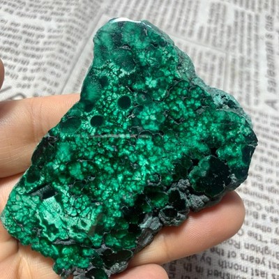 61g Natural malachite slice quartz crystal luster mineral specimen