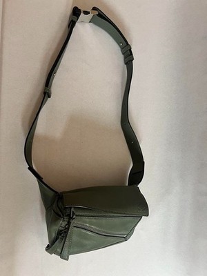 LOEWE Puzzle mini Shoulder Waist Body Bag Khaki Green Made in