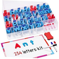 Classroom Magnetic Letters Kit 238 Pcs with Double-Side Magnet Board - 238PCS