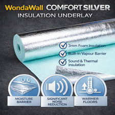 Comfort Silver 3mm Flooring Underlay with Moisture Barrier for Wood & Laminate
