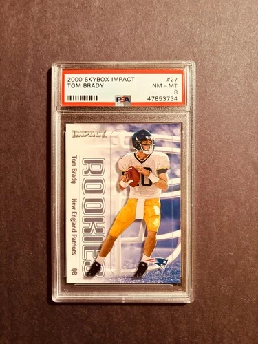 2000 Skybox Impact Tom Brady Rookie RC # 27 PSA 8 Football MVP GOAT HOF