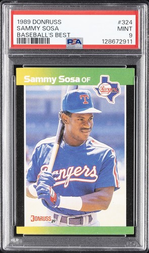 1989 DONRUSS BASEBALL'S BEST #324 SAMMY SOSA PSA 9