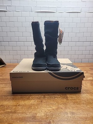 Crocs Women's Adela Suede Boots Black/Charcoal