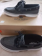 Sperry mens boat shoes size 10.5 gray & white STS23000 memory foam top sider WB