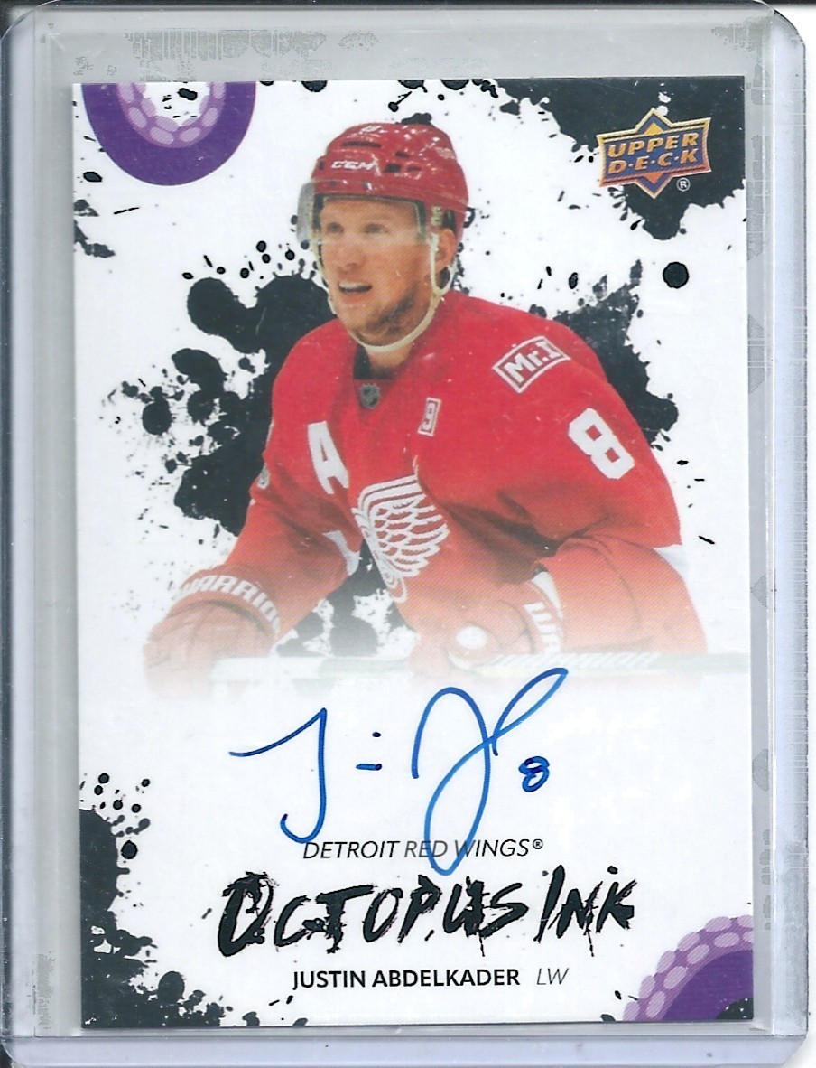 2025-26 UD Detroit Red Wings Centennial Octopus Ink Justin Abdelkader Auto