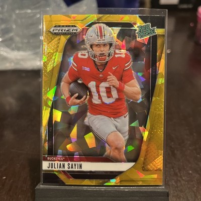 JULIAN SAYIN 2025 Prizm Draft Picks Rated Prospect Gold Cracked Ice Ohio State